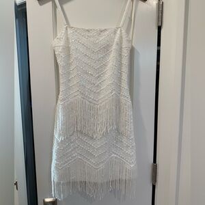 Dress the Population Anya Beaded Fringed Mini Dress. Size XS